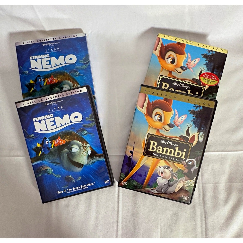 Finding Nemo & Bambi Disney DVD 2-Disc Collector's/Platinum Editions